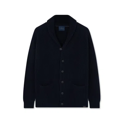 Paul & Shark Re-wool Cardigan In Blue