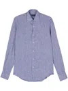Paul & Shark Relaxed Fit Long Sleeve Linen Shirt In Gray