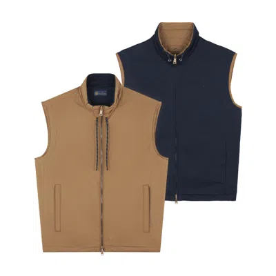 Paul & Shark Reversible Gilet In Wool In Multi