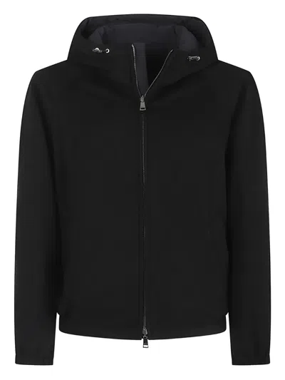 Paul & Shark Reversible Hooded Jacket In Black