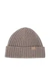 Paul & Shark Ribbed Beanie Hat In Brown