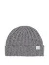 Paul & Shark Ribbed Beanie Hat In Gray