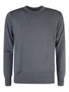 Paul & Shark Ribbed Crew-neck Sweater In Gray
