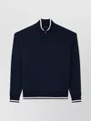 Paul & Shark Soft Cool Touch Wool Half Zip Sweater In Blue
