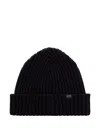 Paul & Shark Ribbed-knit Beanie Hat In Black