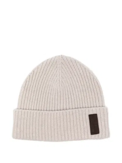Paul & Shark Ribbed-knit Beanie In White