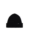 Paul & Shark Ribbed-knit Beanie Hat In Black