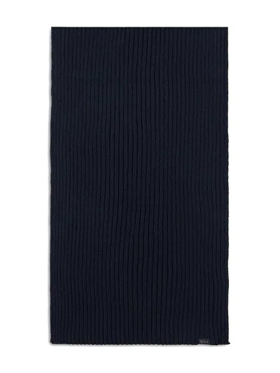 Paul & Shark Ribbed Scarf In Black