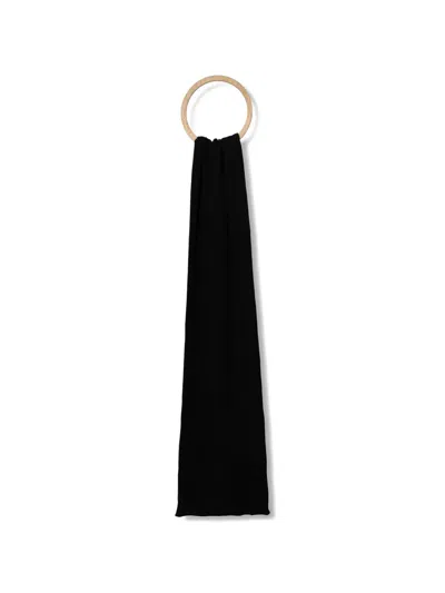 Paul & Shark Ribbed Scarf In Black