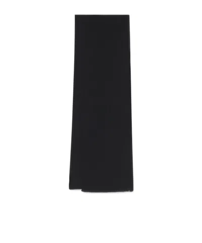Paul & Shark Ribbed Knit Scarf With Minimalist Aesthetic In Black