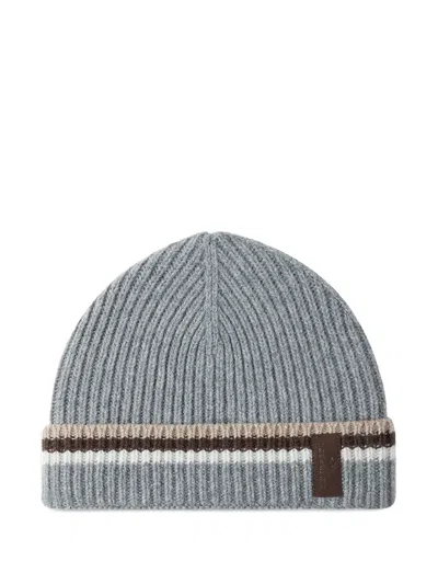 PAUL & SHARK RIBBED STRIPED BEANIE HAT