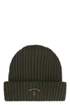 Paul & Shark Ribbed Wool Beanie In Green