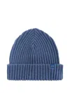 Paul & Shark Ribbed Wool Beanie In Blue