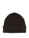 Paul & Shark Ribbed Wool Beanie In Black