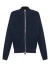 Paul & Shark Ribbed Zip-up High-neck Cardigan Clothing In Blue