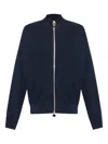 Paul & Shark Ribbed Zip-up High-neck Cardigan Clothing In Blue