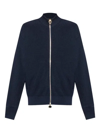 PAUL & SHARK RIBBED ZIP-UP HIGH-NECK CARDIGAN