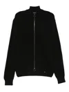 Paul & Shark Ribbed Zip-up High-neck Cardigan Clothing In Black