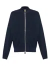 Paul & Shark Ribbed Zip-up High-neck Cardigan Clothing In Blue