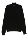 Paul & Shark Ribbed Zip-up High-neck Cardigan Clothing In Black
