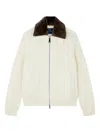 Paul & Shark Ribbed Zip-up Sweater In Gold