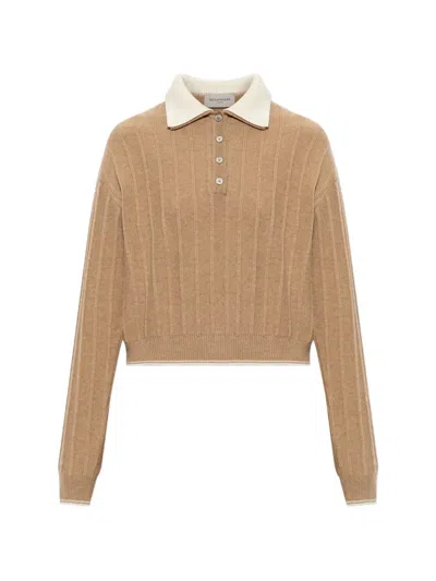 Paul & Shark Ribbed-knit Polo Top In Multi