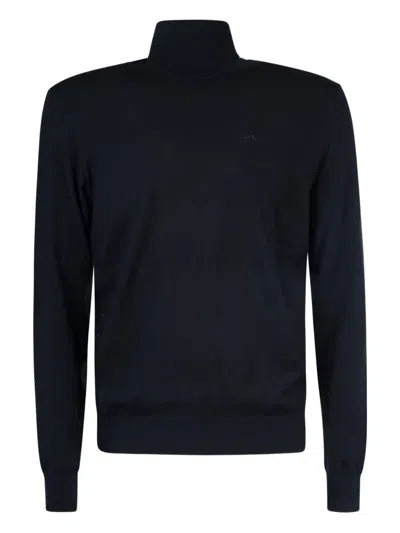 Paul & Shark Roll-neck Logo Sweater In Blue