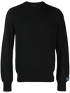 Paul & Shark Round-neck Knitted Jumper In Black