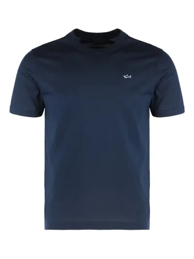 Paul & Shark Round-neck Logo T-shirt In Blue