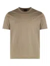 Paul & Shark Round-neck Logo T-shirt In Brown