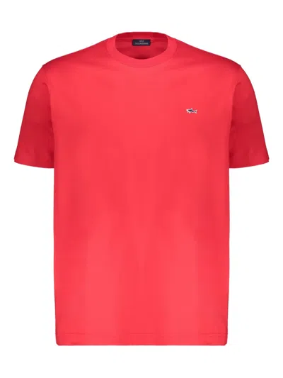 Paul & Shark Round-neck Short-sleeve T-shirt In Red