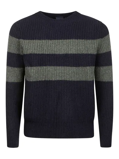 Paul & Shark Round-neck Striped Sweater In Black