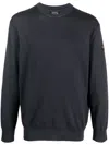 Paul & Shark Maglia Con Scollo A V In Lana Merino Con Badge Iconico In Black