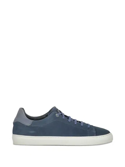 Paul & Shark Rounded Leather Sneakers In Blue
