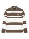 Paul & Shark Rugby-stripe Polo Shirt In Brown