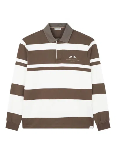 Paul & Shark Rugby-stripe Polo Shirt In Brown