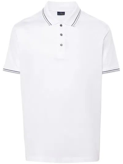 Paul & Shark Logo-patch Cotton Polo Shirt In White