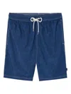 Paul & Shark Shark-charm Textil-print Swim Shorts In Blue