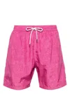 Paul & Shark Shark-charm Textil-print Swim Shorts In Pink