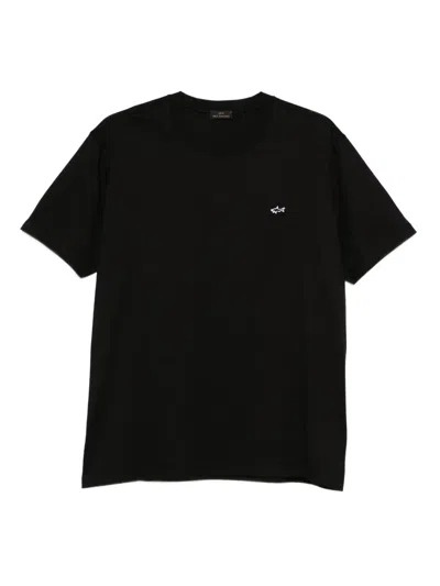 Paul & Shark Shark-detail Cotton T-shirt In Black