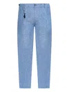 Paul & Shark Shark-keychain Linen Trousers In Blue