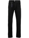 Paul & Shark Logo-embroidered Mid-rise Slim-fit Jeans In Black