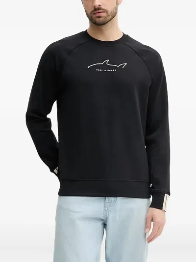 Paul & Shark Shark-logo Raglan Sweatshirt In Blue