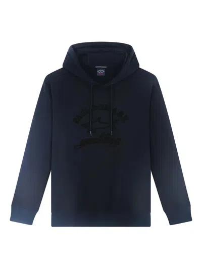 PAUL & SHARK SHARK-PRINT COTTON HOODIE
