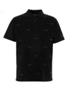 Paul & Shark Shark-print Polo Shirt In Black