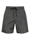 Paul & Shark Shark-print Swim Shorts In Black