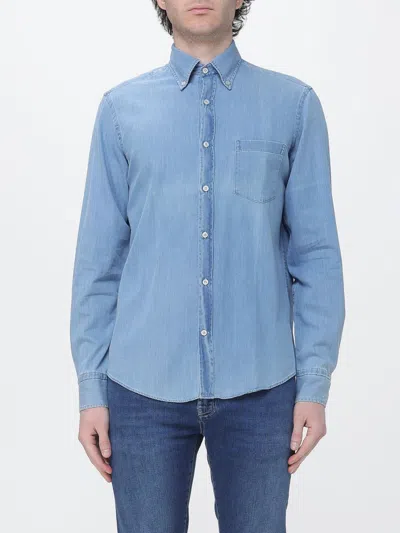 Paul & Shark Button-down Denim Shirt In Blue