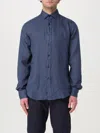 Paul & Shark Water Resistant Overshirt Collared Neck In Blue