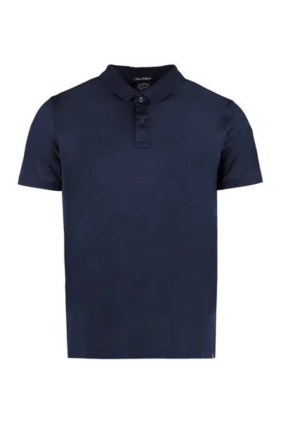 Paul & Shark Short Sleeve Cotton Polo Shirt In Blue