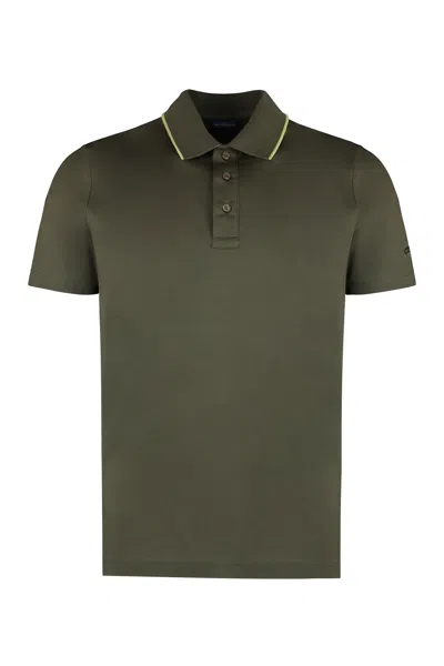 Paul & Shark Short Sleeve Cotton Polo Shirt In Green